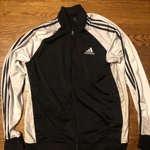 Adidas black and white jacket Size L